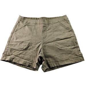 Nautica Jean Shorts Mens XL Olive Denim Stretch 5" Inseam High Waisted Pull-On